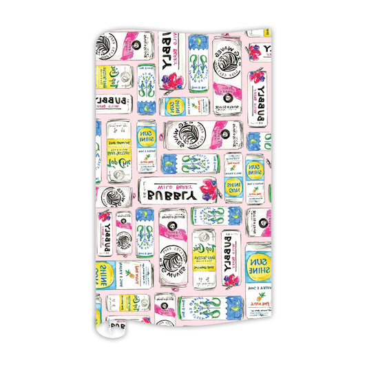 Handpainted Seltzer Cans Pattern Wrapping Paper