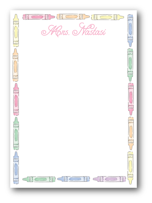 Pastel Crayons Notepad