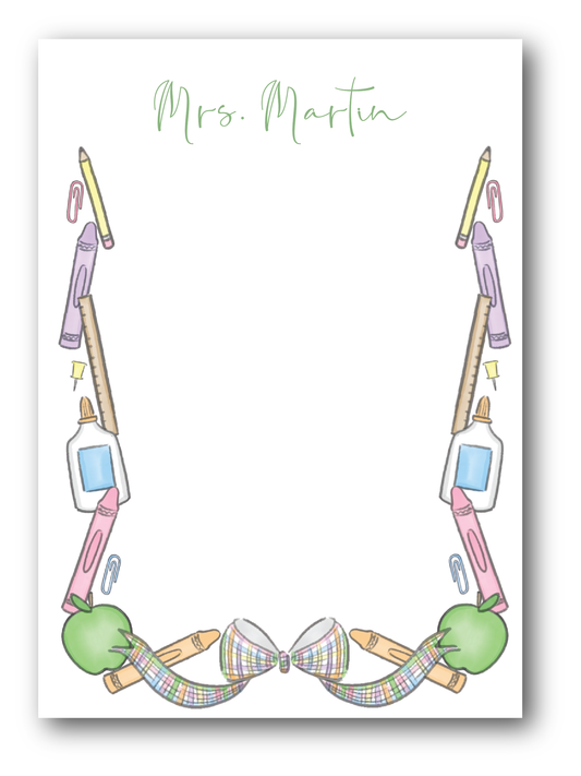 School Supply Pastel Frame Notepad