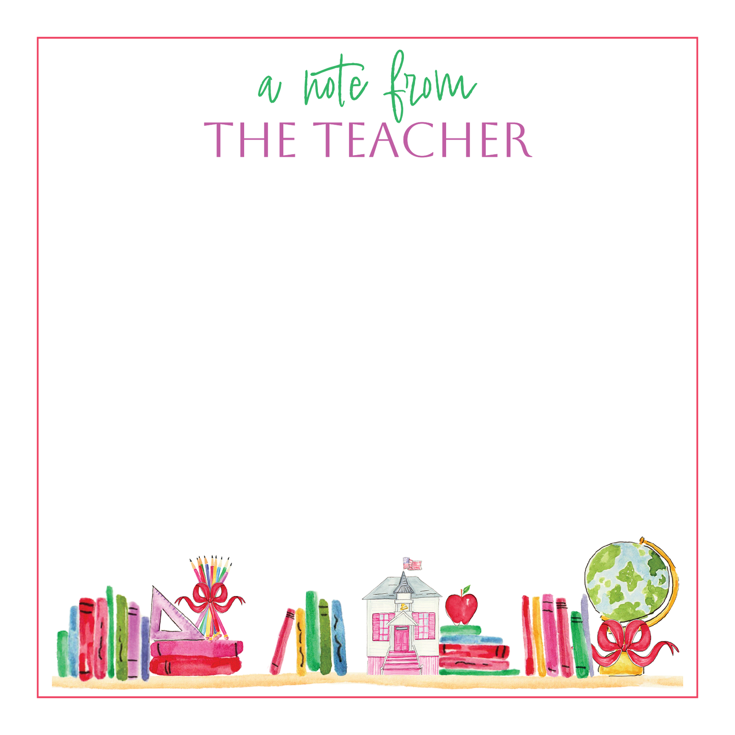 Ready to Ship - A Note From The Teacher School Supplies