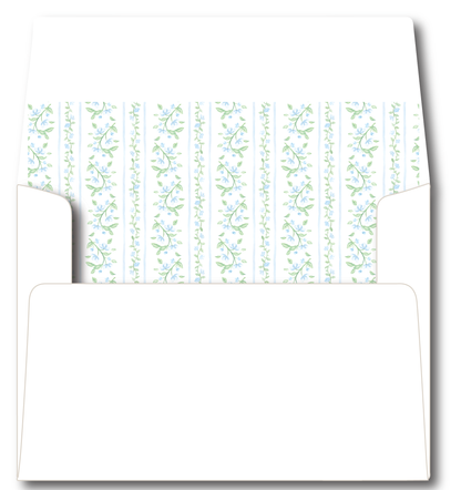 Blue & Green Toile Baby Shower Invitation