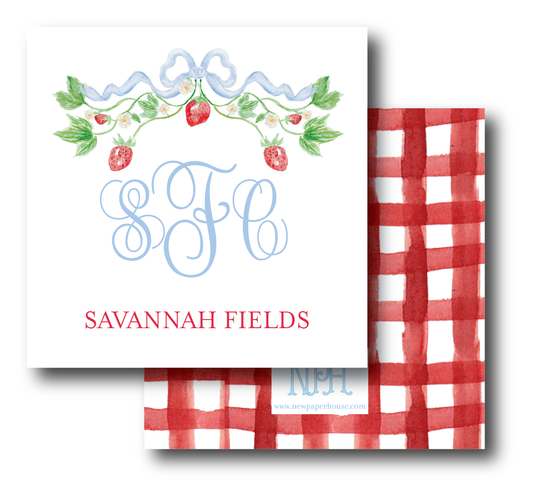 Strawberry Monogram Enclosure Card