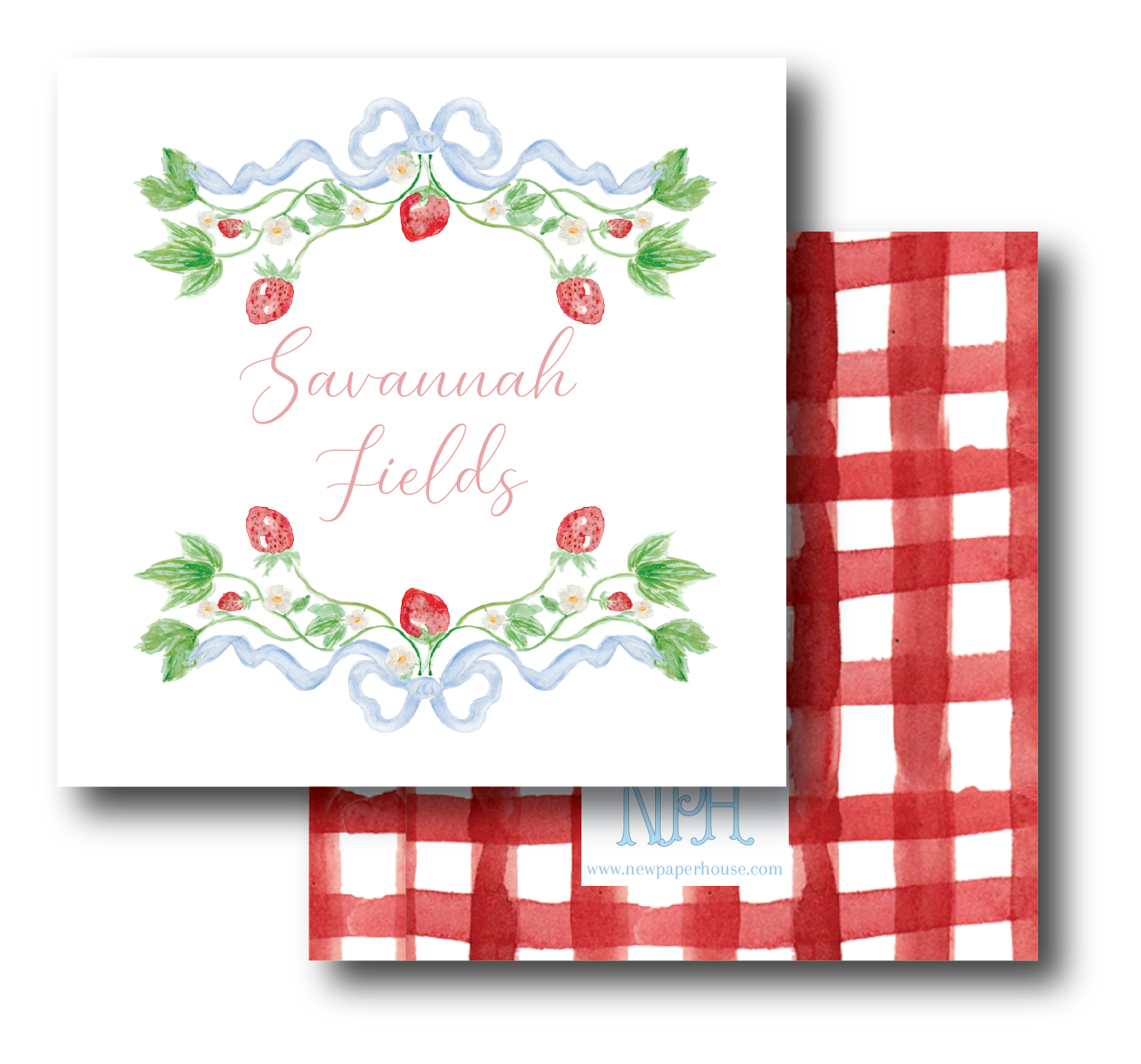 Strawberry with name Enclosure Card