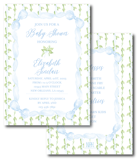 Sweet Pea Baby Shower Invitation