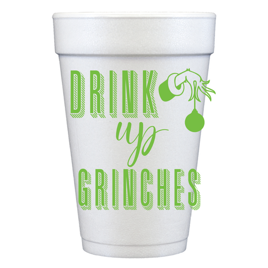 Drink Up Grinches 20 oz Foam Holiday Cups