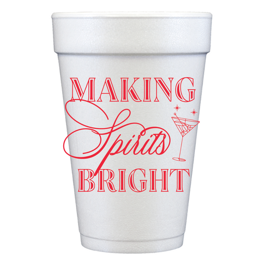 Making Spirits Bright 20 oz Foam Holiday Cups