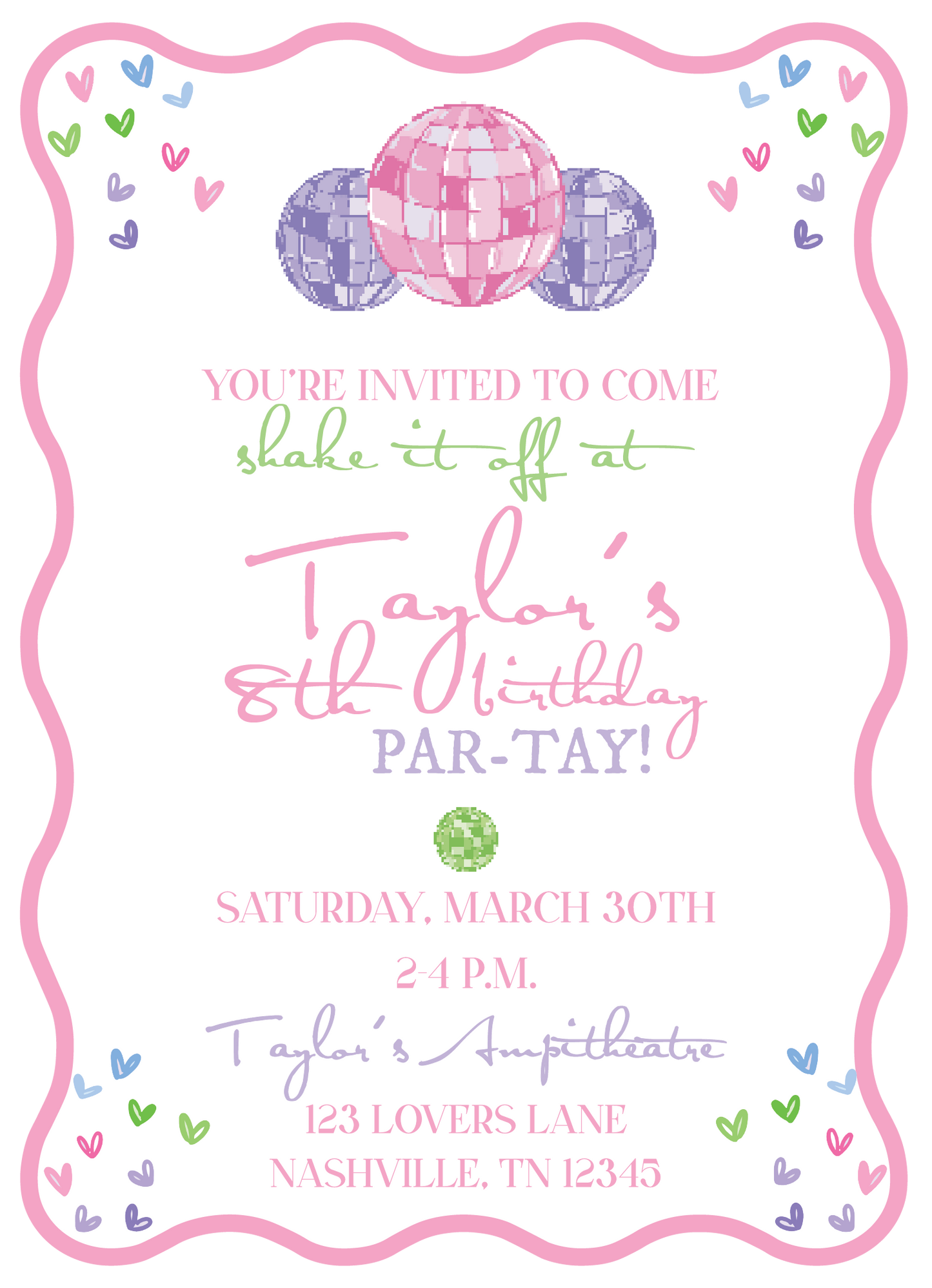 Swiftie Disco Ball Invitation