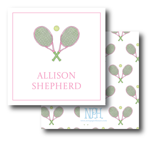 Pink Tennis Racquets Enclosure Card