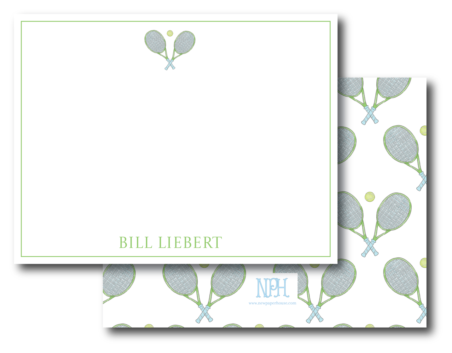 Blue/Green Tennis Racquets Stationery Set