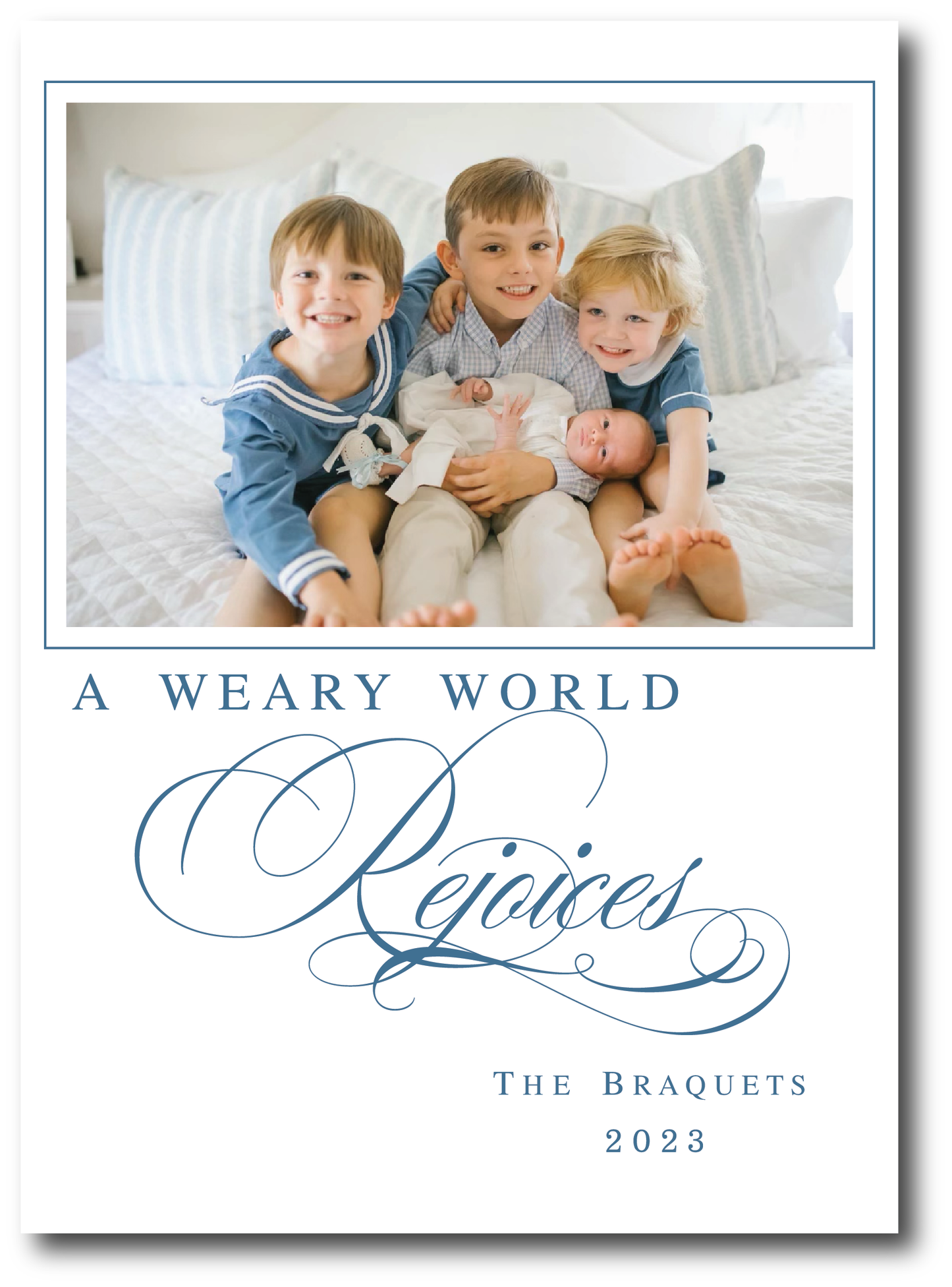Classic The Weary World Rejoices "Scripty" Holiday Card