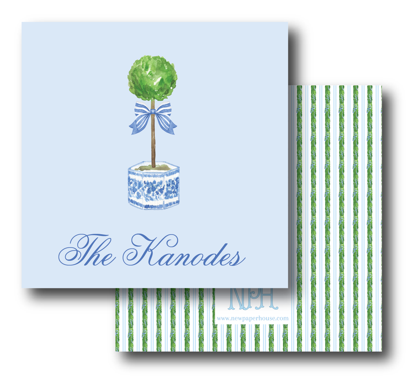 Blue Topiary Enclosure Card