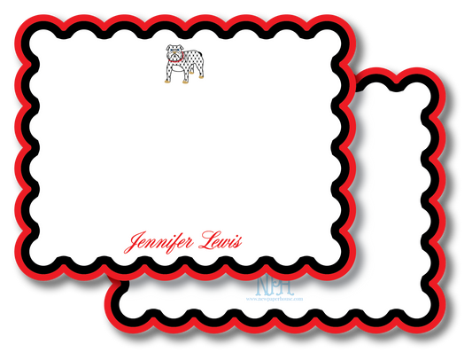 UGA Collegiate Scallop Border Stationery Set