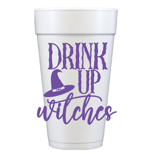 Drink Up Witches Halloween 20 oz Foam Cups