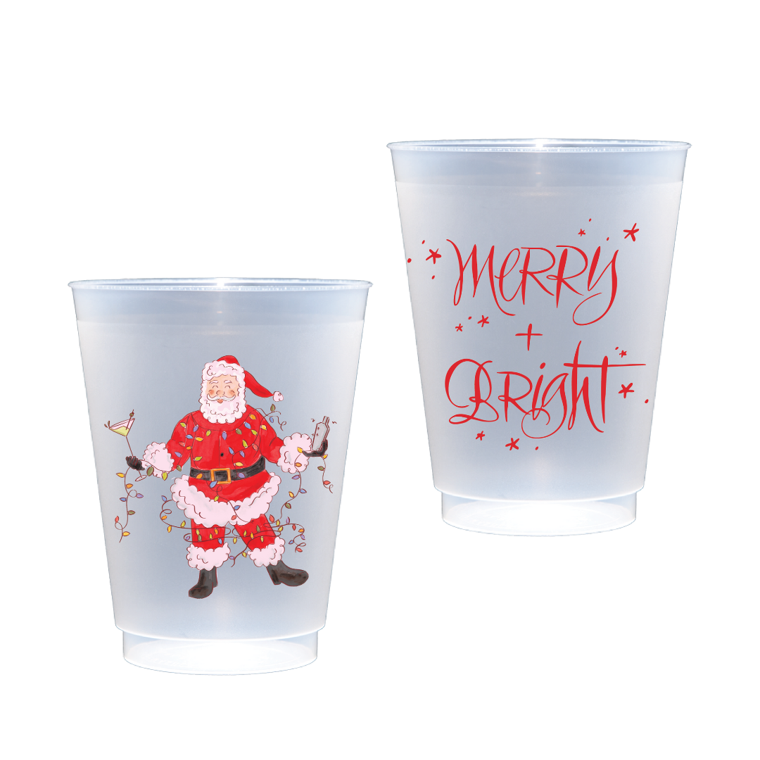 Tipsy Tangled Santa Frosted Cup (16 oz Double Sided)