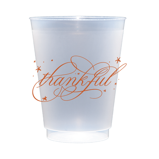 Thankful with Stars 16 oz Shatterproof Cups