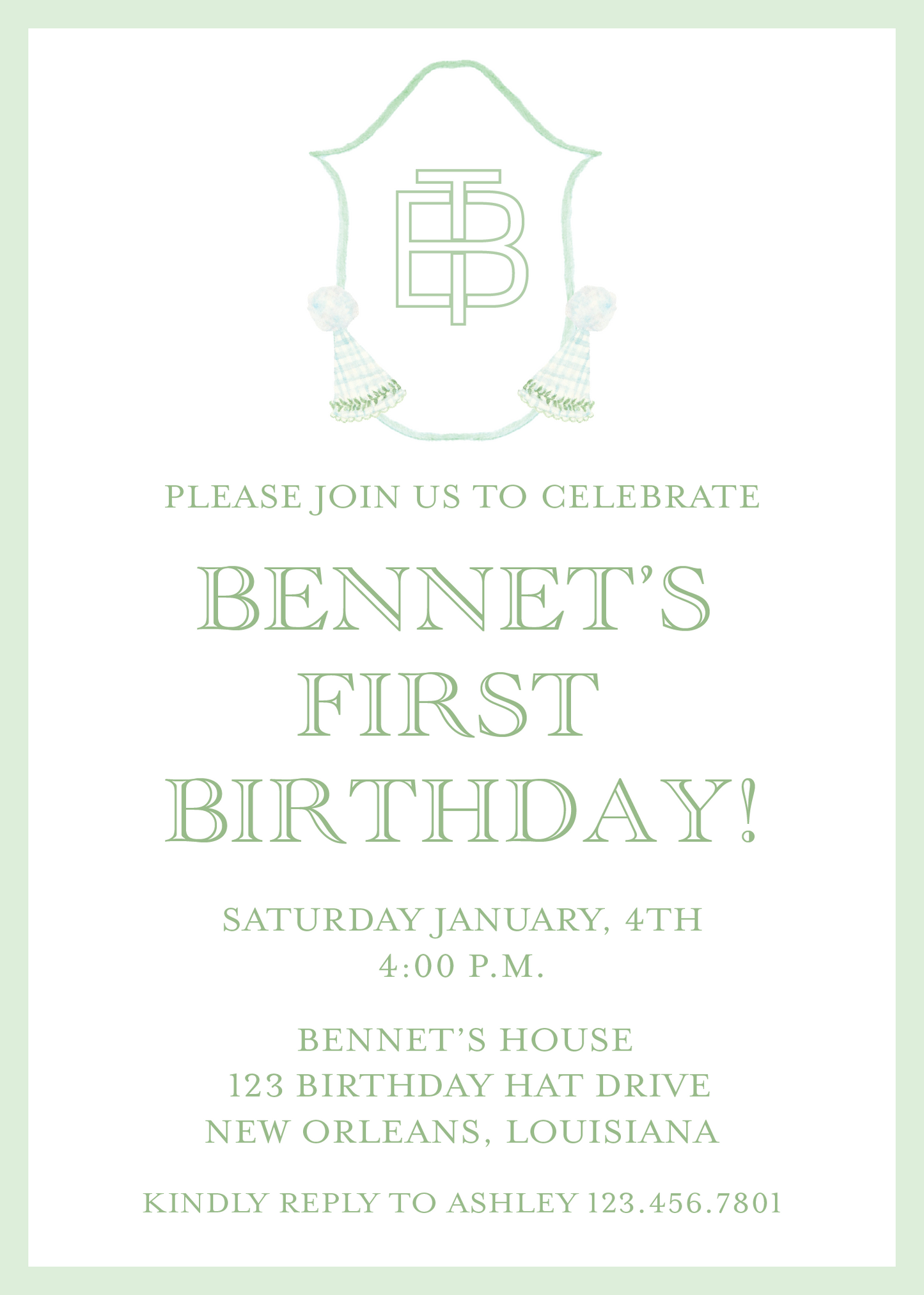 Vintage Party Hats Birthday Invitation