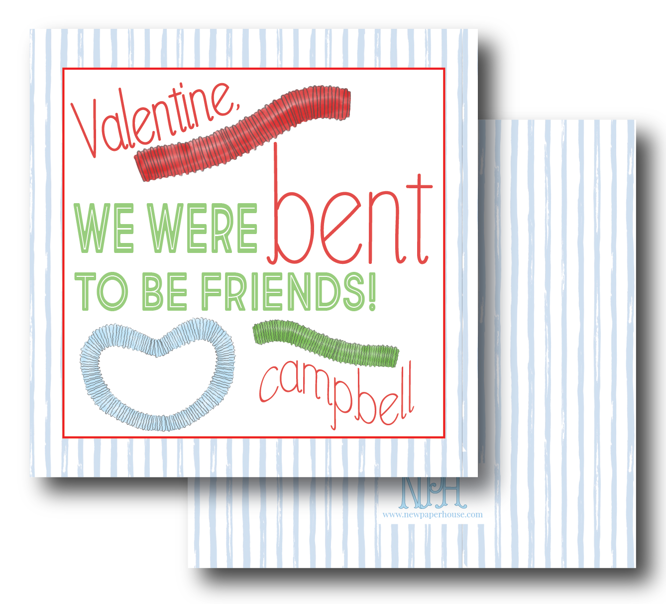 Tube Fidget Blue Valentine's Day Enclosure Card