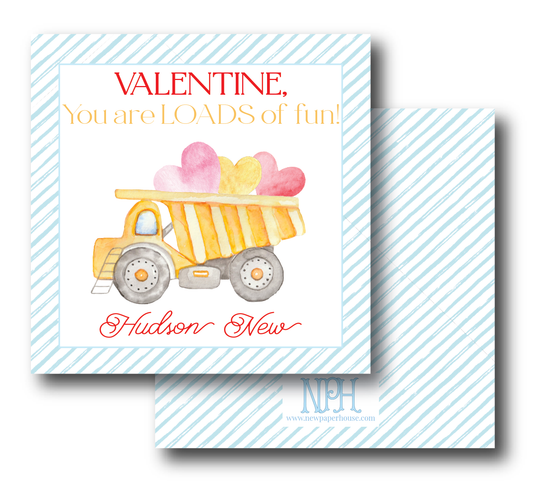 Dump Truck Valentine's Enclosure Card