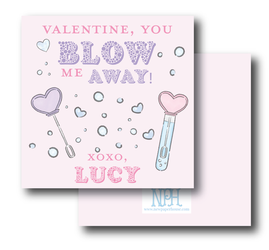 Pink Blow Me Away Valentine's Enclosure Card