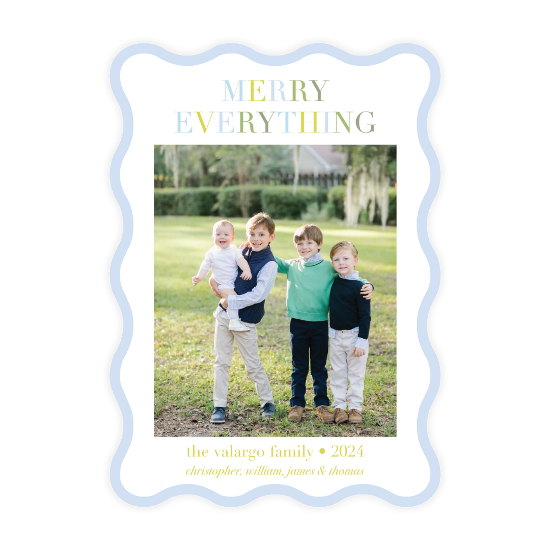 MERRY EVERYTHING BLUES Wavy Die Cut