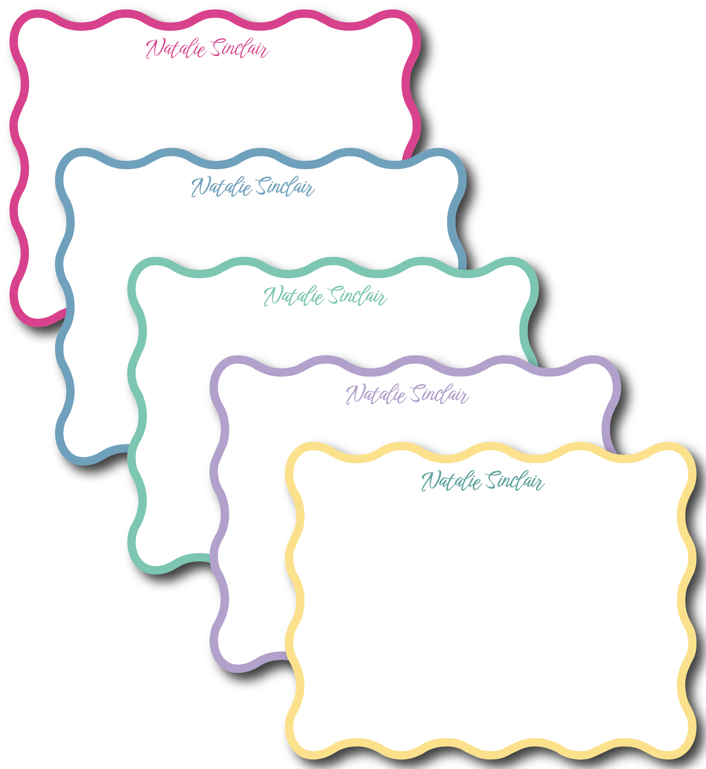 Wavy Border Stationery Set- Customize Color + Font