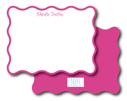 Wavy Border Stationery Set- Customize Color + Font