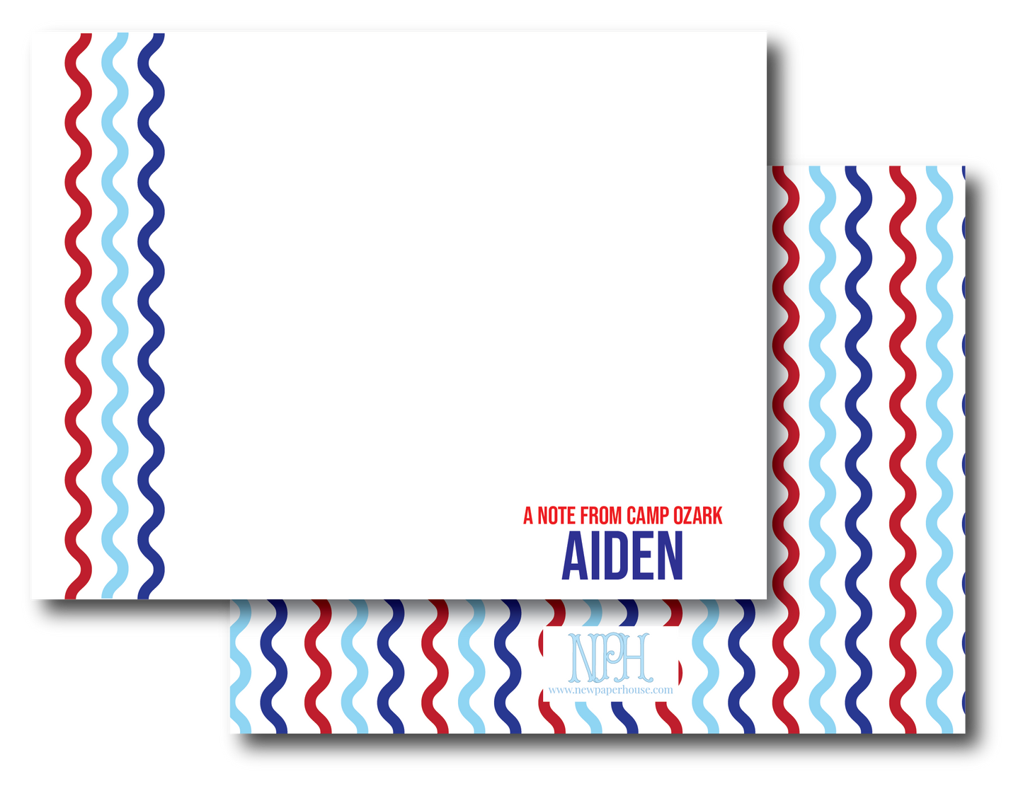 Red & Blue Wavy Camp Stationery Set