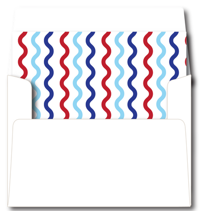 Red & Blue Wavy Camp Stationery Set