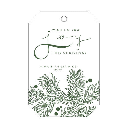 Wishing You Joy Letterpress/Foil Holiday Tags