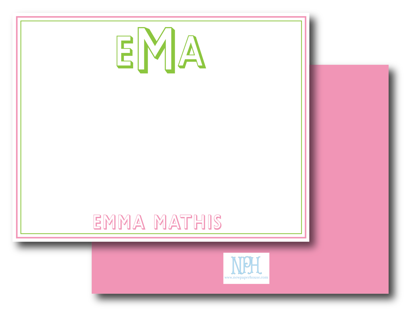 Nova Outline Monogram Stationery Set -Customize Colors