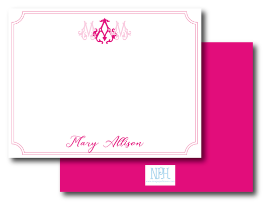 Chic Monogram Interlocked Stationery Set -Customize Color(s)