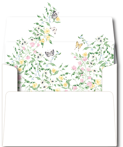 Floral Frame Butterfly Stationery Set