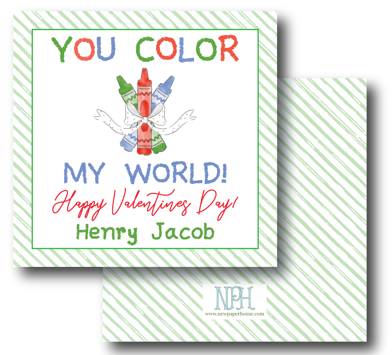 Crayon Color My World Valentine's Day Enclosure Card