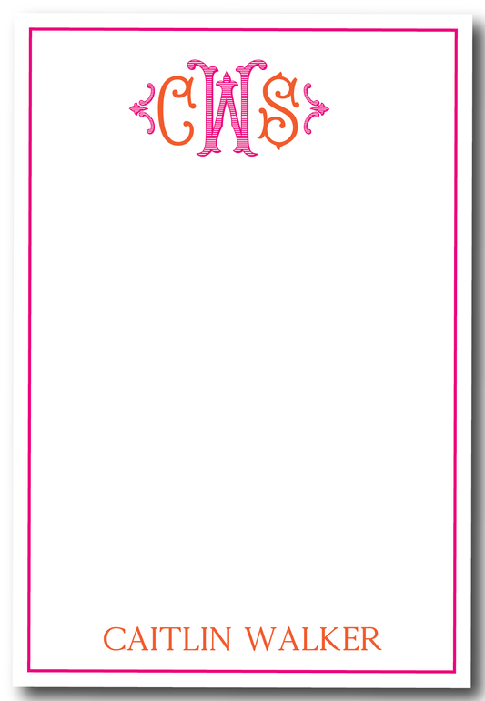 Romanesque Monogram Notepad- Customize Colors