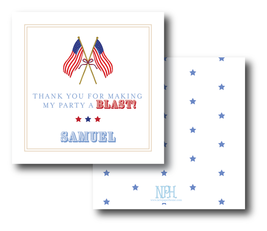 American Flag TWO Thank You/Favor Enclosure Card