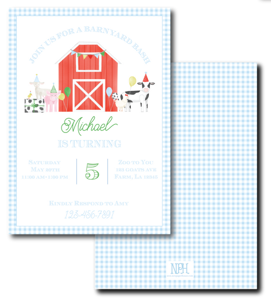 Barnyard Birthday Invitation