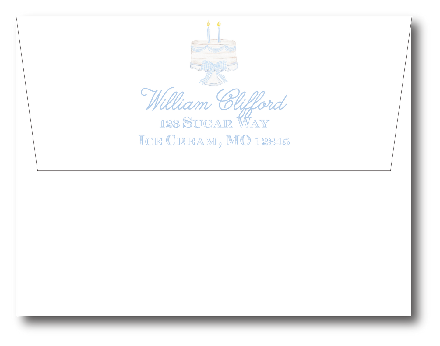 Blue Birthday Cake Birthday Invitation