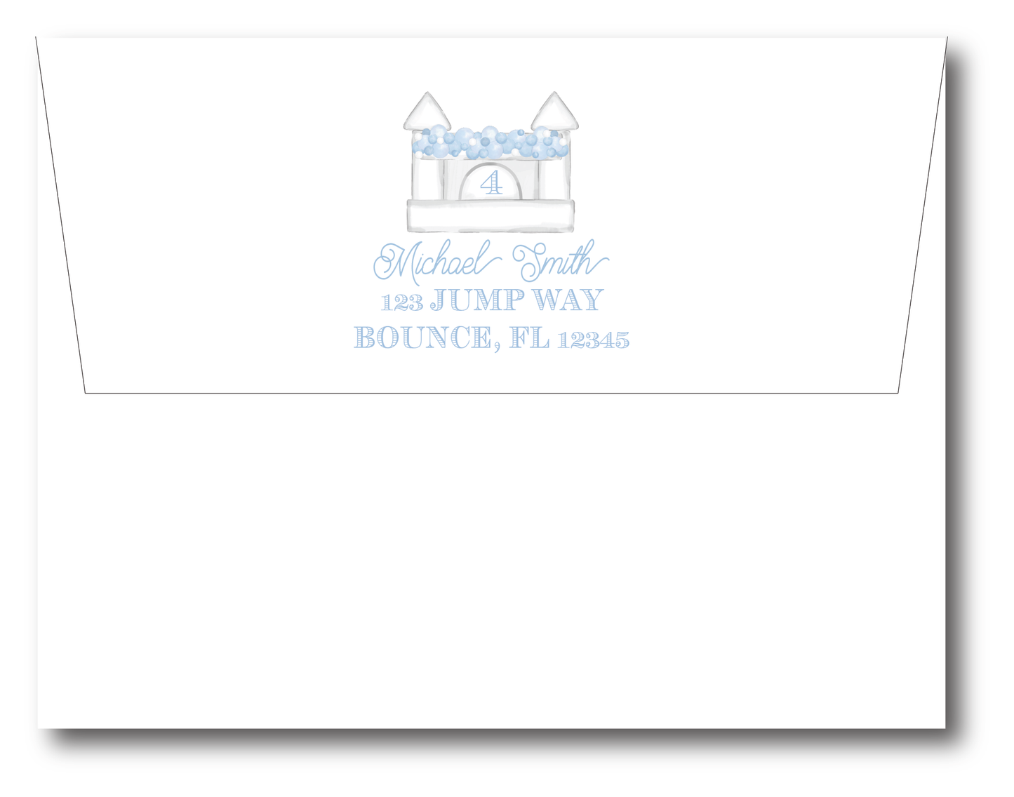 Bounce House Blue Birthday Invitation