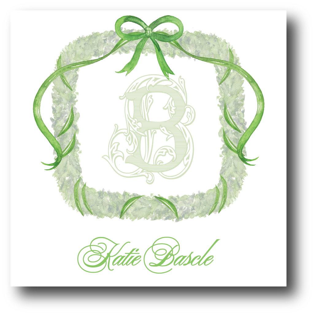 Boxwood Bow Wreath Enclosure Card