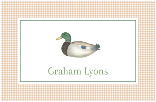 Duck Placemat Gingham Laminated Dinner Art 