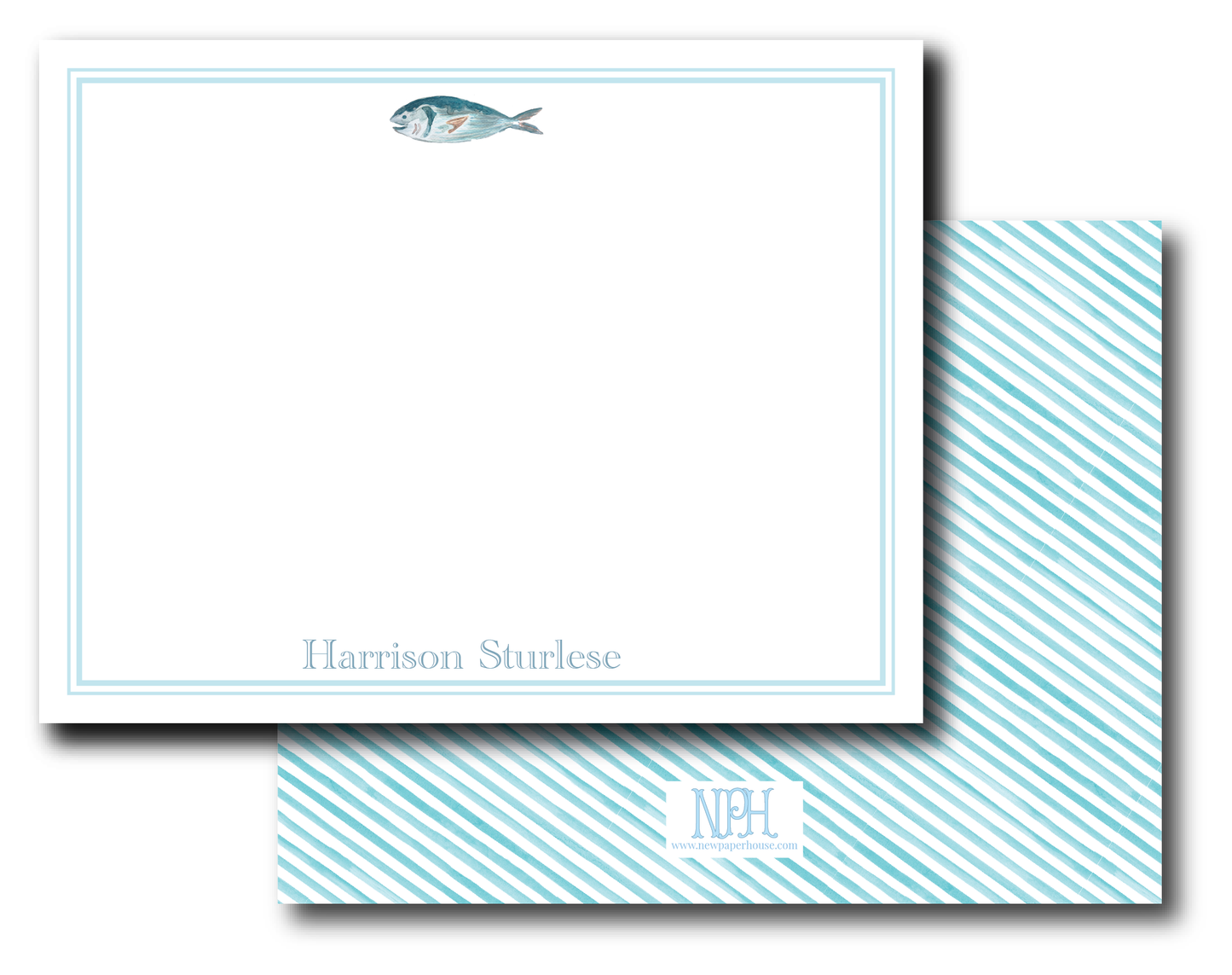 Fish Teal Stationery Set