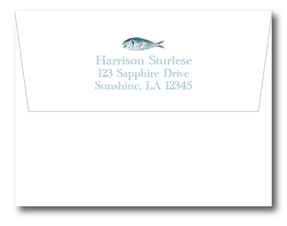 Fish Teal Stationery Set