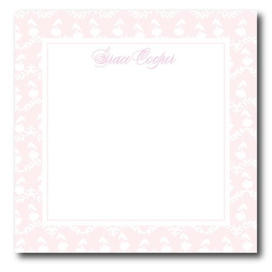 Pink & White Floral Notepad