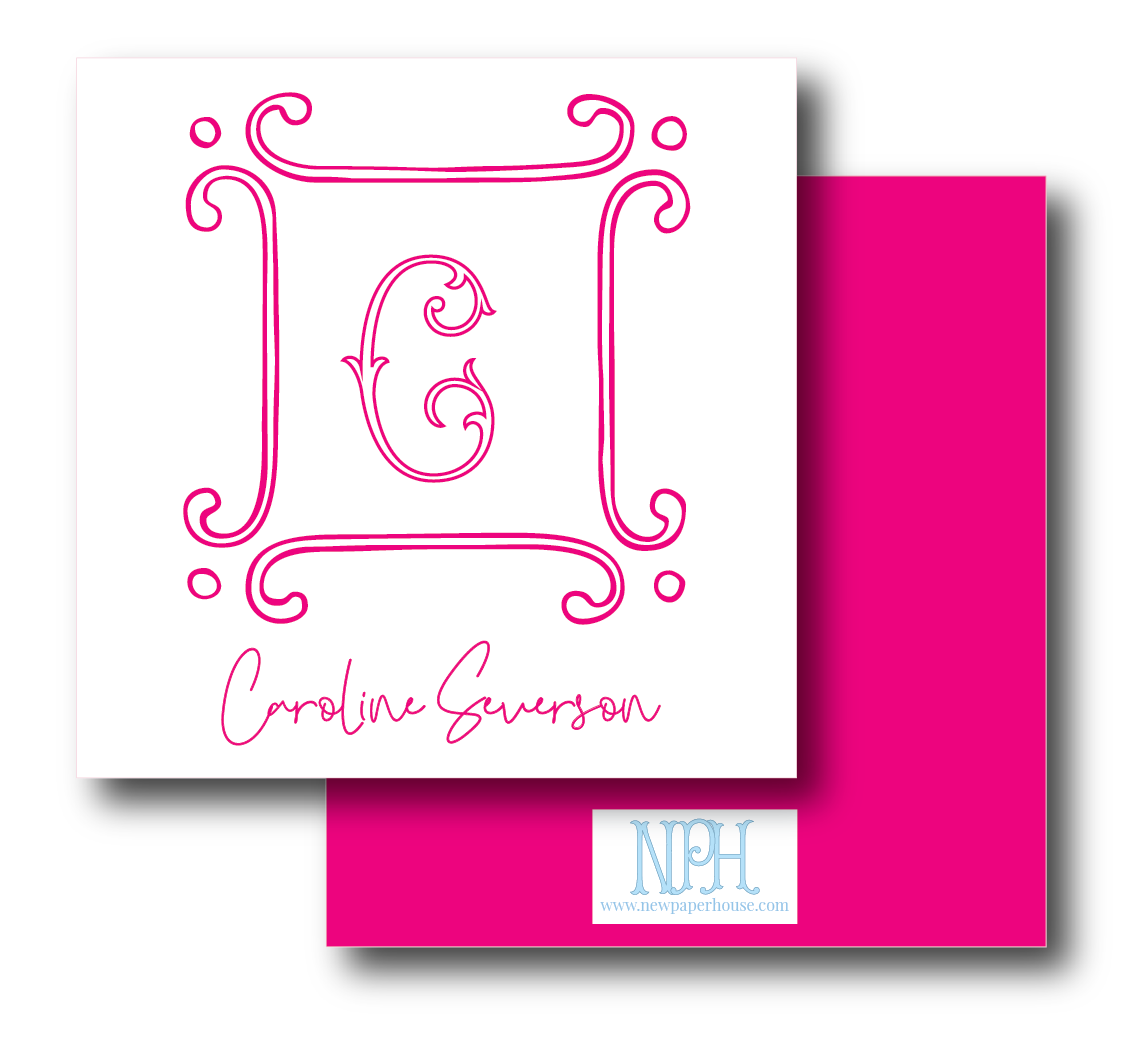 Scripty Frame Initial Enclosure Card- Customize Color