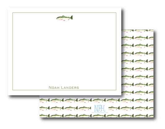 Green Fish Stationery Set