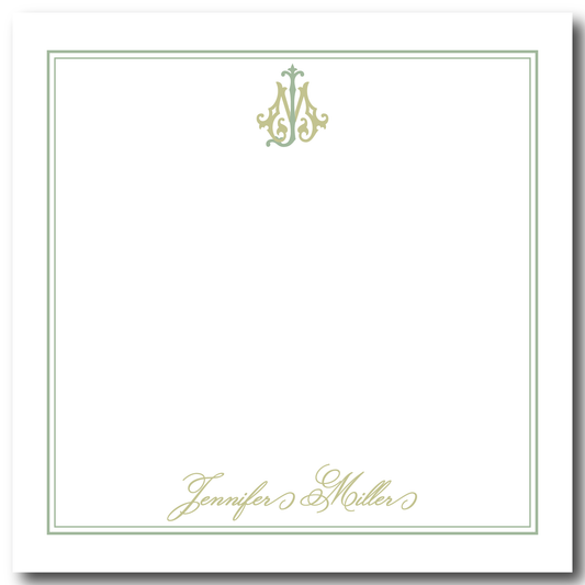 2 Color Monogram Chic Notepad- Customize Color