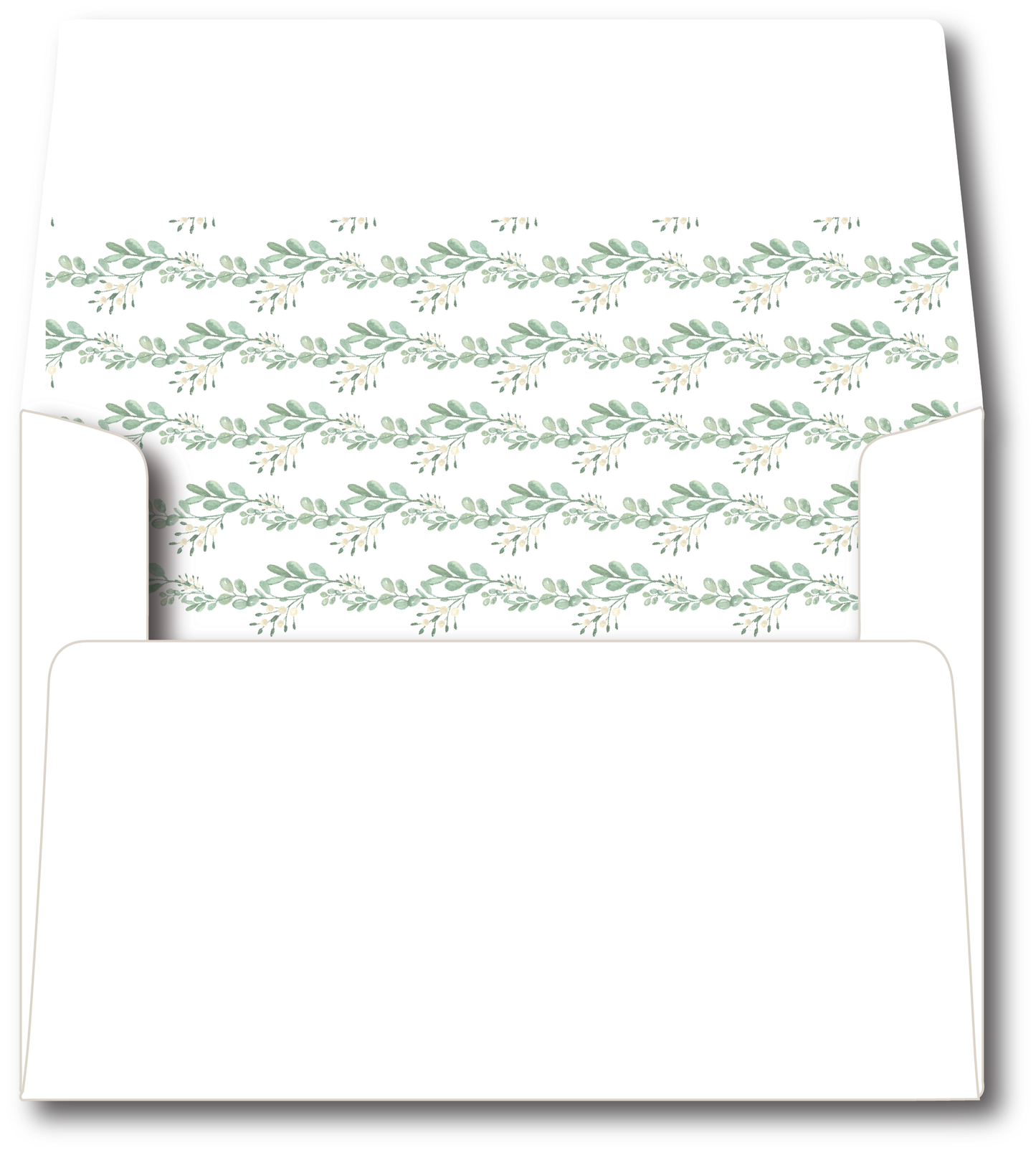 Green & White Flower Vines Stationery Set