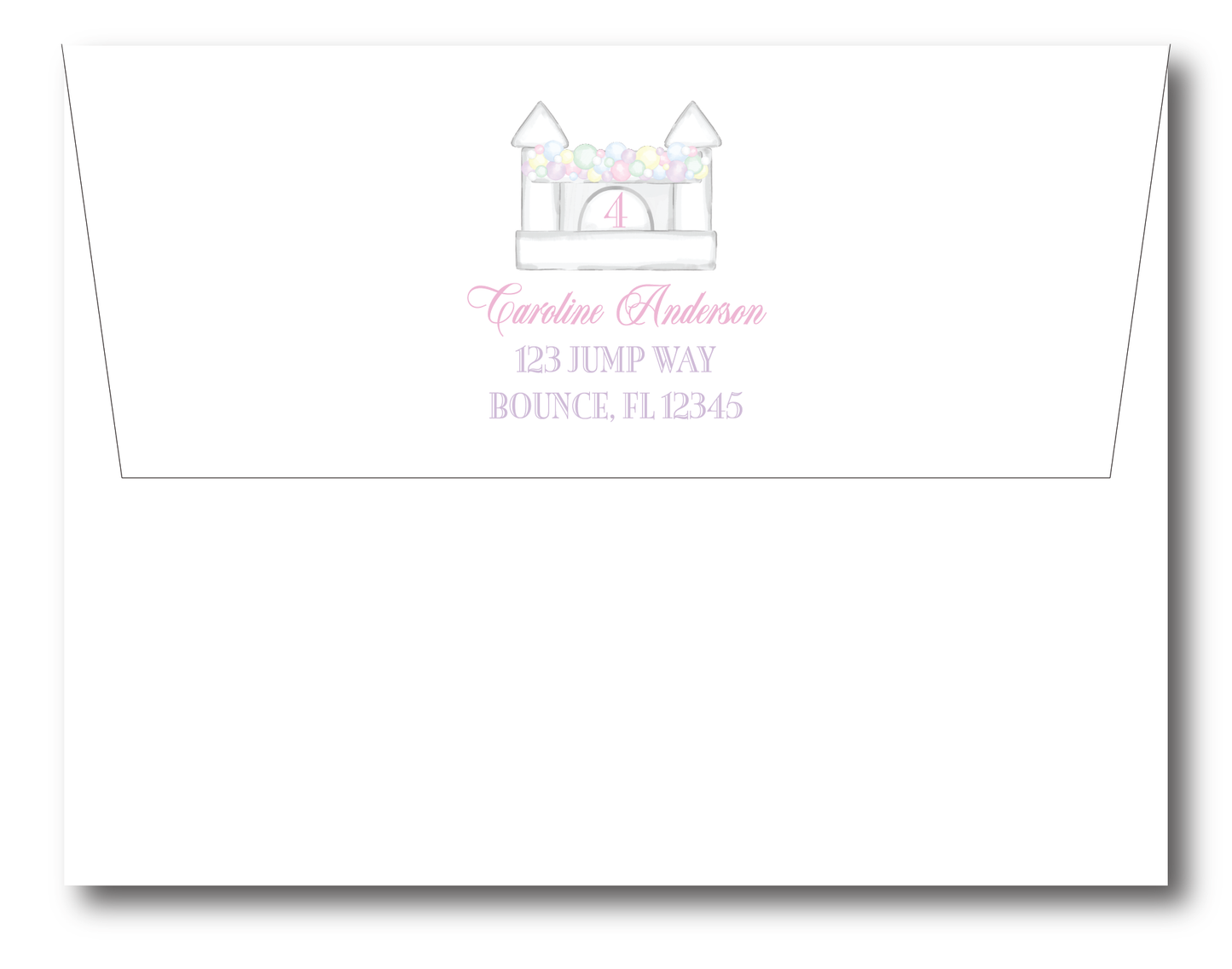 Bounce House Pink Birthday Invitation