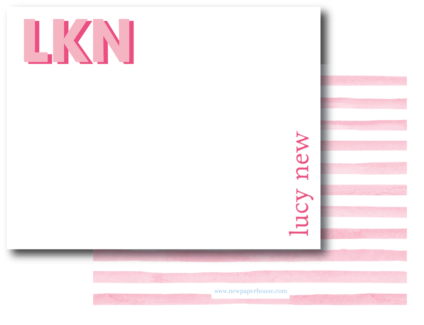 Modern Stripe Pink Stationery Set