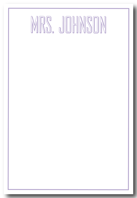 Modern Block Open Purple Notepad - Customize Colors